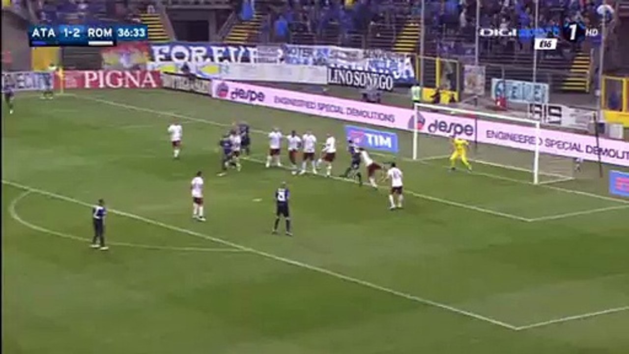 Marco Borriello Goal HD - Atalanta 2-2 AS Roma - 17-04-2016