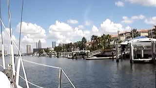Motor sailing to downtown Tampa