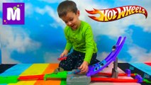 Хотвилс трек пила Острые лезвия блестательные половинки Hot Wheels Split Speeders unboxing toy