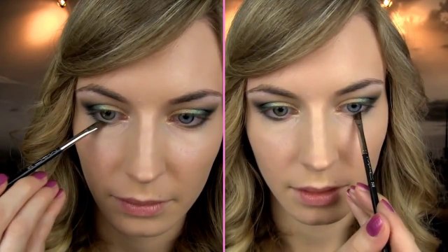 Anne V Anne Vyalitsyna Makeup Tutorial! Gold Green Smokey Eye + Glitter Party, Prom Makeup