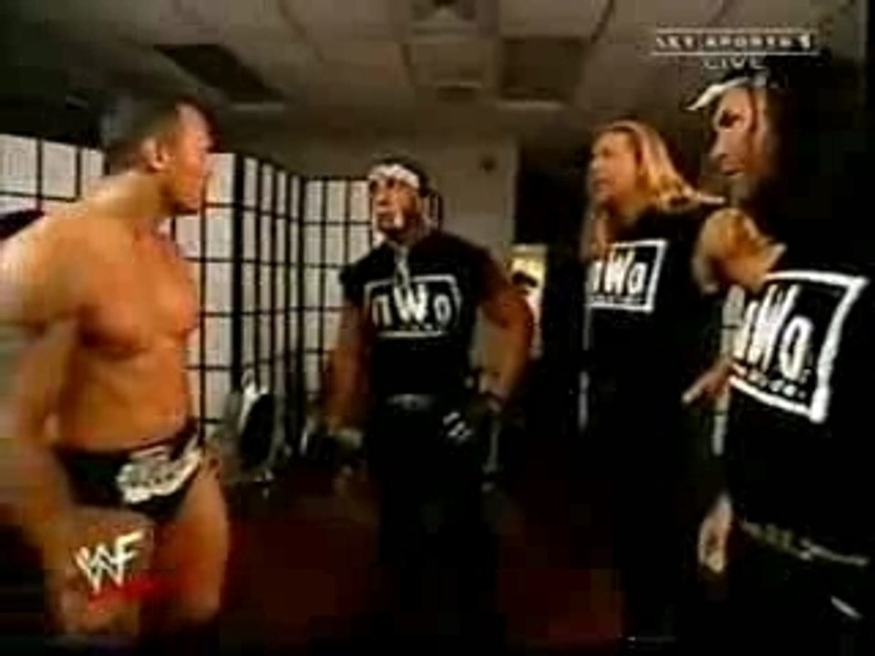 The rock makes fun of nWo