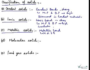 Types of Solid, Classification of Solids, Types of Solids