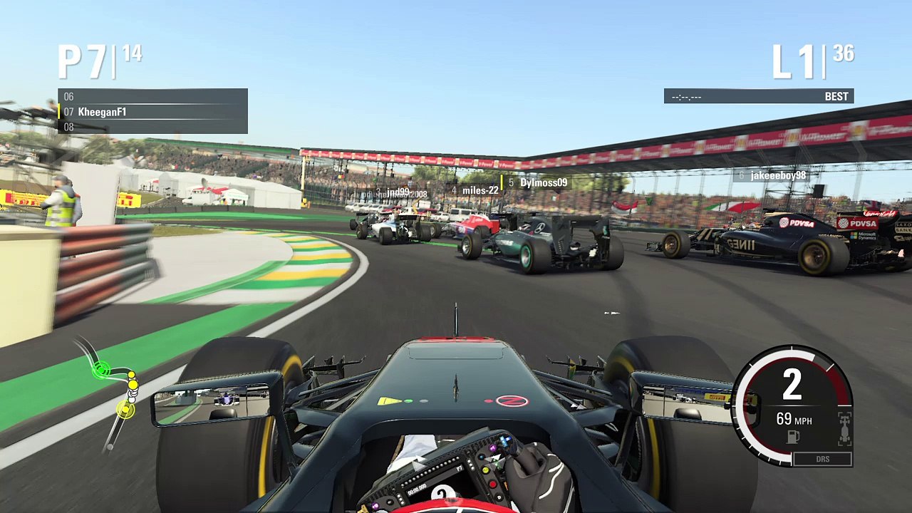 Big first corner crash at Brazil