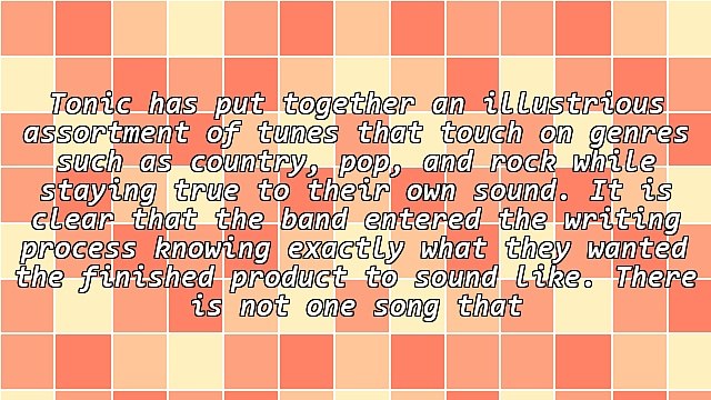 Album Review: Tonic by Tonic