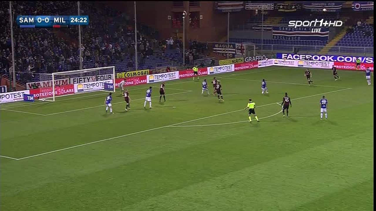 Dodo Goal Annulled HD - Sampdoria 1-0 AC Milan - 17-04-2016
