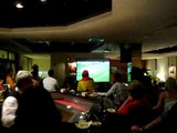Spain's winning goal over Germany World Cup 2010. Melia hotel. Torremolinos, Spain.