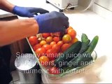 Making 10% more Snappy Tom tomato juice on a WHF juicer. A Norwalk juicer alternative.