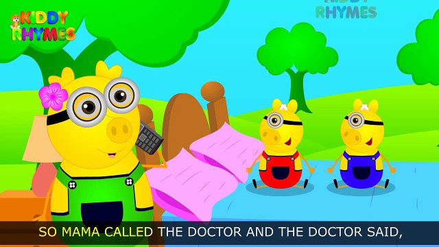 Five Little (minions) Peppa Pigs Jumping On The Bed – Peppa Pig English Nursery Rhymes