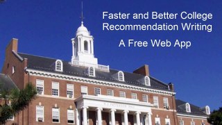 Writing College Recommendations (Free Online Tool)