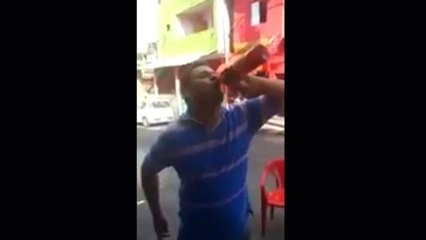 Boire une bouteille cul sec (MAUVAISE idée)