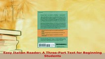 PDF  Easy Italian Reader A ThreePart Text for Beginning Students Download Full Ebook