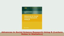 Download  Advances in Social Science Research Using R Lecture Notes in Statistics PDF Book Free