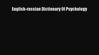 Download English-russian Dictionary Of Psychology Ebook Free