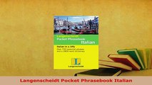 PDF  Langenscheidt Pocket Phrasebook Italian Download Full Ebook