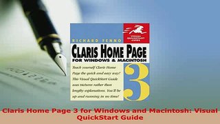 PDF  Claris Home Page 3 for Windows and Macintosh Visual QuickStart Guide Download Full Ebook