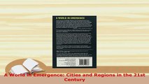 PDF  A World in Emergence Cities and Regions in the 21st Century PDF Online