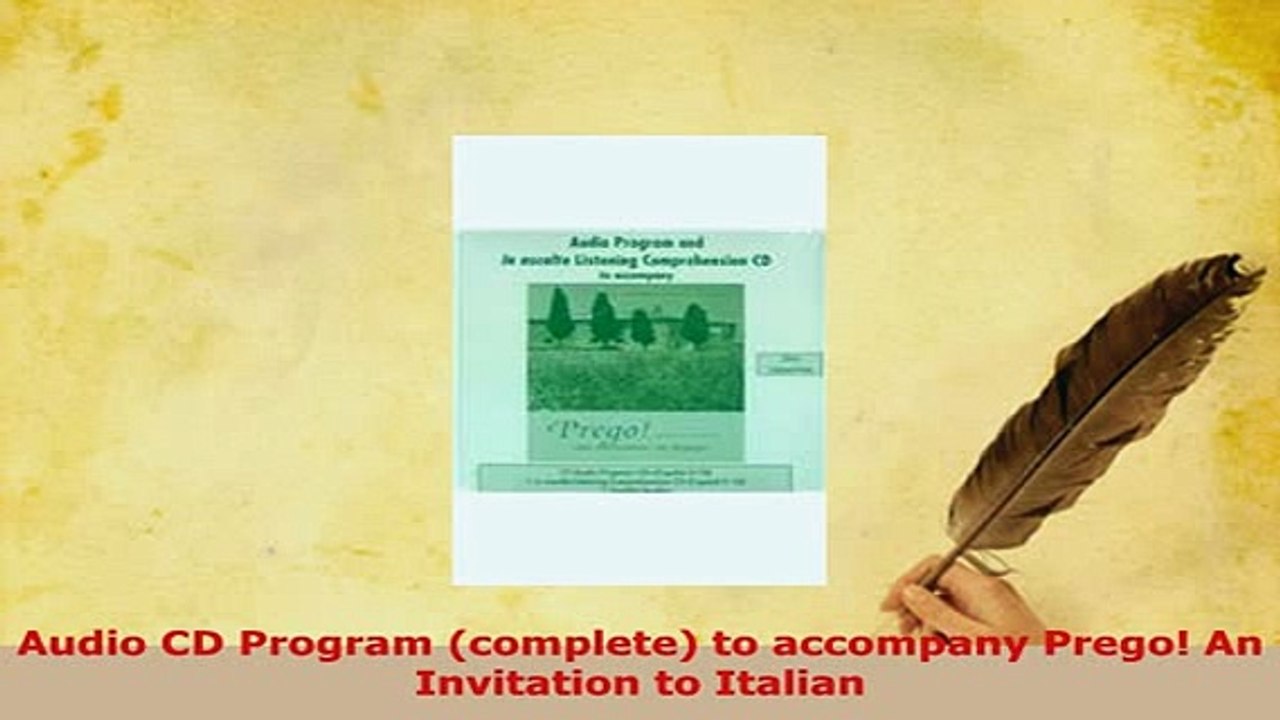 Pdf Audio Cd Program Plete To Acpany Prego An Invitation To Italian Download Full Ebook Video Dailymotion