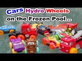 Pixar Cars Hydro Wheels on the Frozen Pool Lightning McQueen, Mater Ramone Sheriff Mack and Red