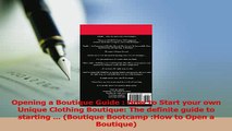 Read  Opening a Boutique Guide  How to Start your own Unique Clothing Boutique The definite Ebook Free