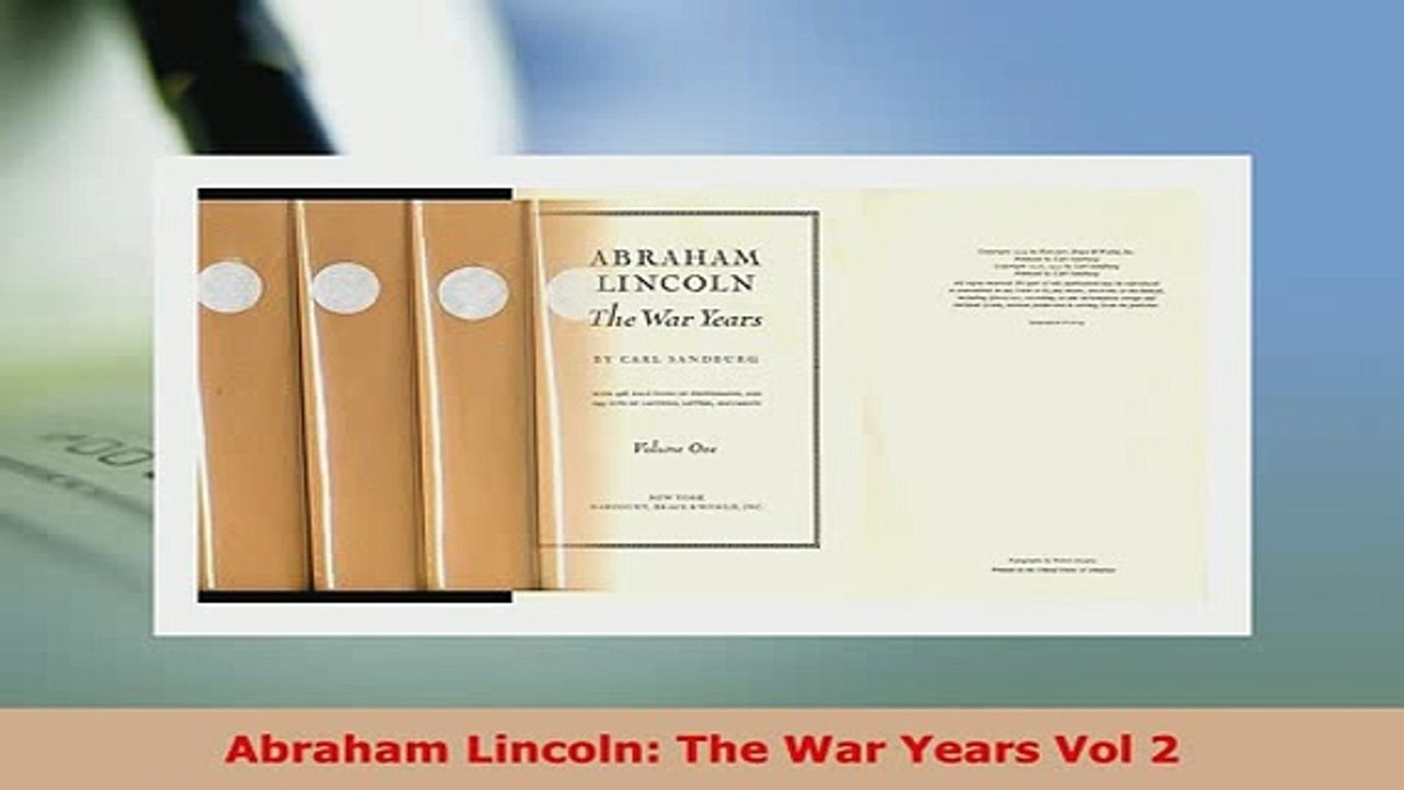Download  Abraham Lincoln The War Years Vol 2 Download Online