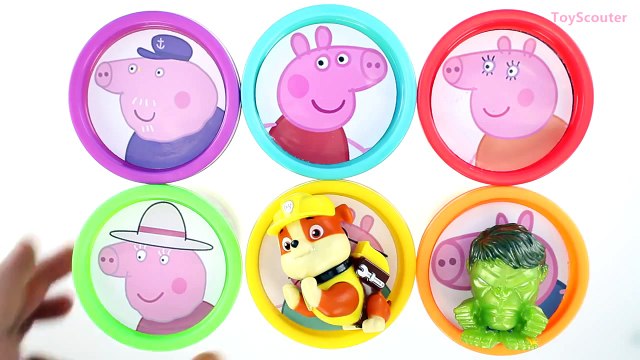 Disney Toys Fan STOP MOTION PEPPA PIG with Play Doh Cans Surprise Eggs Nick Jr Toys Disney Avenger