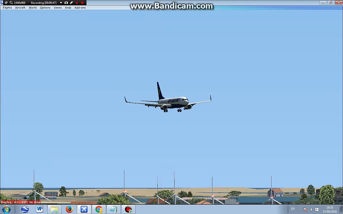 (FSX) EI-DLT Ryanair 737-800 Landing Faro (LPFR)