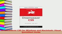 PDF  Dreamweaver CS5 for Windows and Macintosh Visual QuickStart Guide Read Online