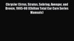 PDF Chrysler Cirrus Stratus Sebring Avenger and Breeze 1995-98 (Chilton Total Car Care Series