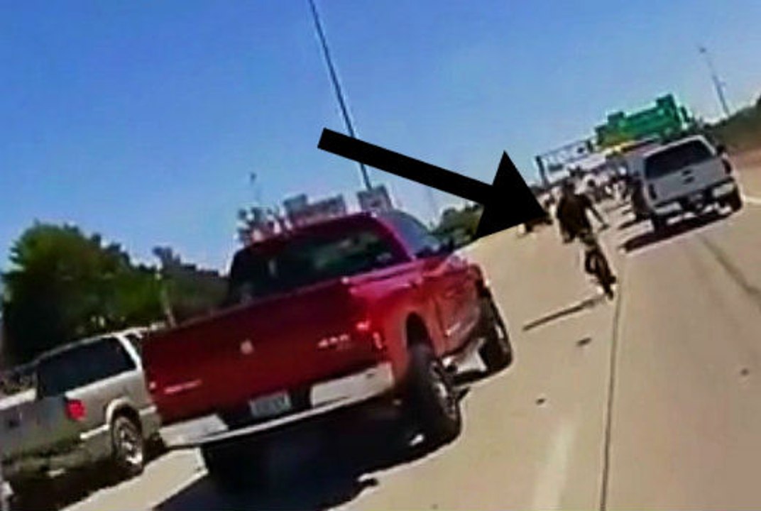 Idiot Cyclist Rides The WRONG Way Down Highway