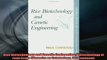 FREE PDF  Rice Biotechnology and Genetic Engineering Biotechnology of Food Crops Memoirs on  DOWNLOAD ONLINE