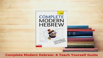 PDF  Complete Modern Hebrew A Teach Yourself Guide Download Online