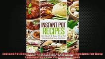 Free PDF Downlaod  Instant Pot Recipes 365 Quick  Easy One Pot Recipes For Busy Families Pressure Cooker  BOOK ONLINE