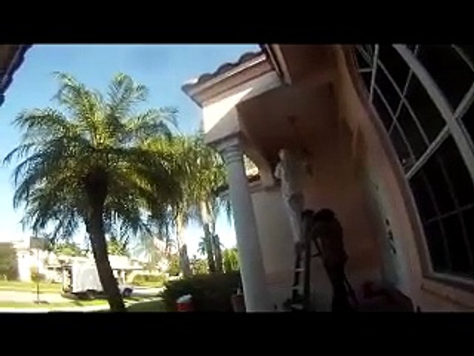 Live Bee removal from stucco roof entry Part 1