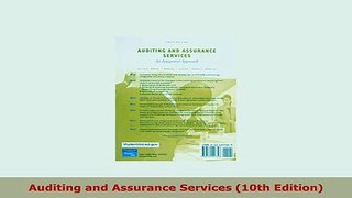 PDF  Auditing and Assurance Services 10th Edition PDF Full Ebook