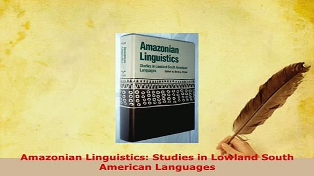 PDF Amazonian Linguistics Studies in Lowland South American Languages Download Online