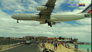 A340-300 -Air France- landing at Princess Juliana Airport