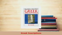 PDF  Greek Inscriptions Read Online
