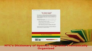 PDF  NTCs Dictionary of Spanish Cognates Thematically Organized Download Full Ebook