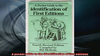 READ book  A pocket guide to the identification of first editions  FREE BOOOK ONLINE