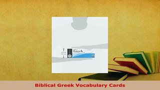 PDF  Biblical Greek Vocabulary Cards Read Online
