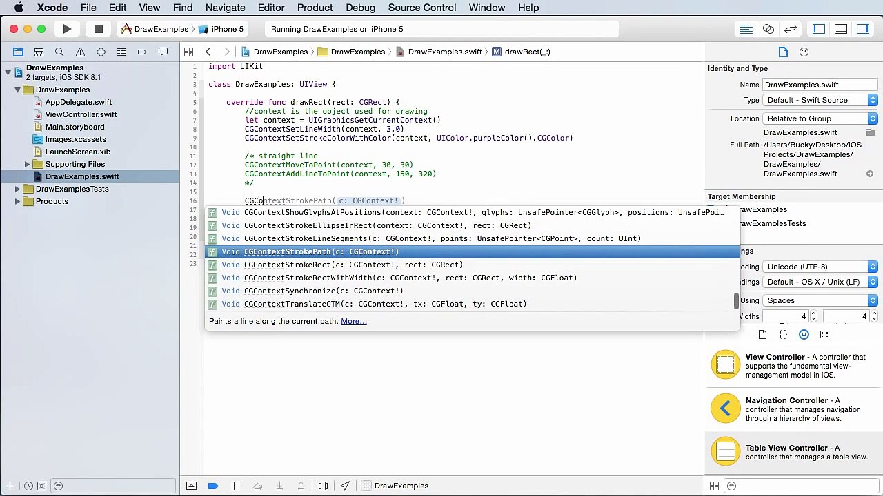 iOS Development with Swift Tutorial - 24 - Drawing Basic Shapes