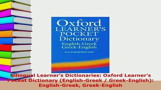 PDF  Bilingual Learners Dictionaries Oxford Learners Pocket Dictionary EnglishGreek  Read Online