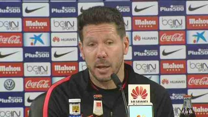 Simeone dice que hay que ganar y esperar a ver que hace el Barça para tener opciones en la Liga