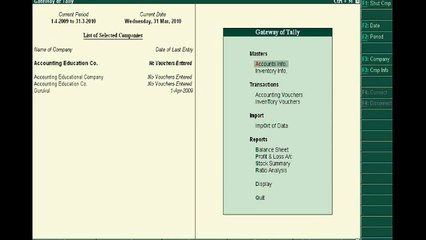 Tally.ERP 9 - Part 2 - Company Alteration