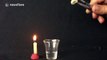 Candle flame ignites acetylene gas in slow motion