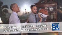 Obama donne des leçons de basket et de Puissance 4 à Stephen Curry