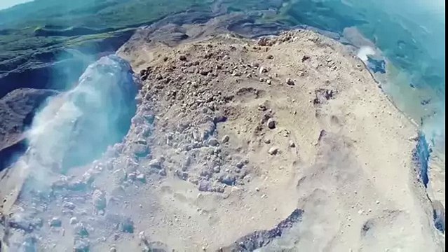 Stunning drone footage - volcano eruption