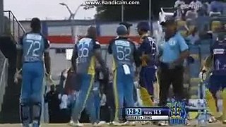 Cricket fight  Shoaib Malik Vs Tino Best | CPL T20 Match 2014