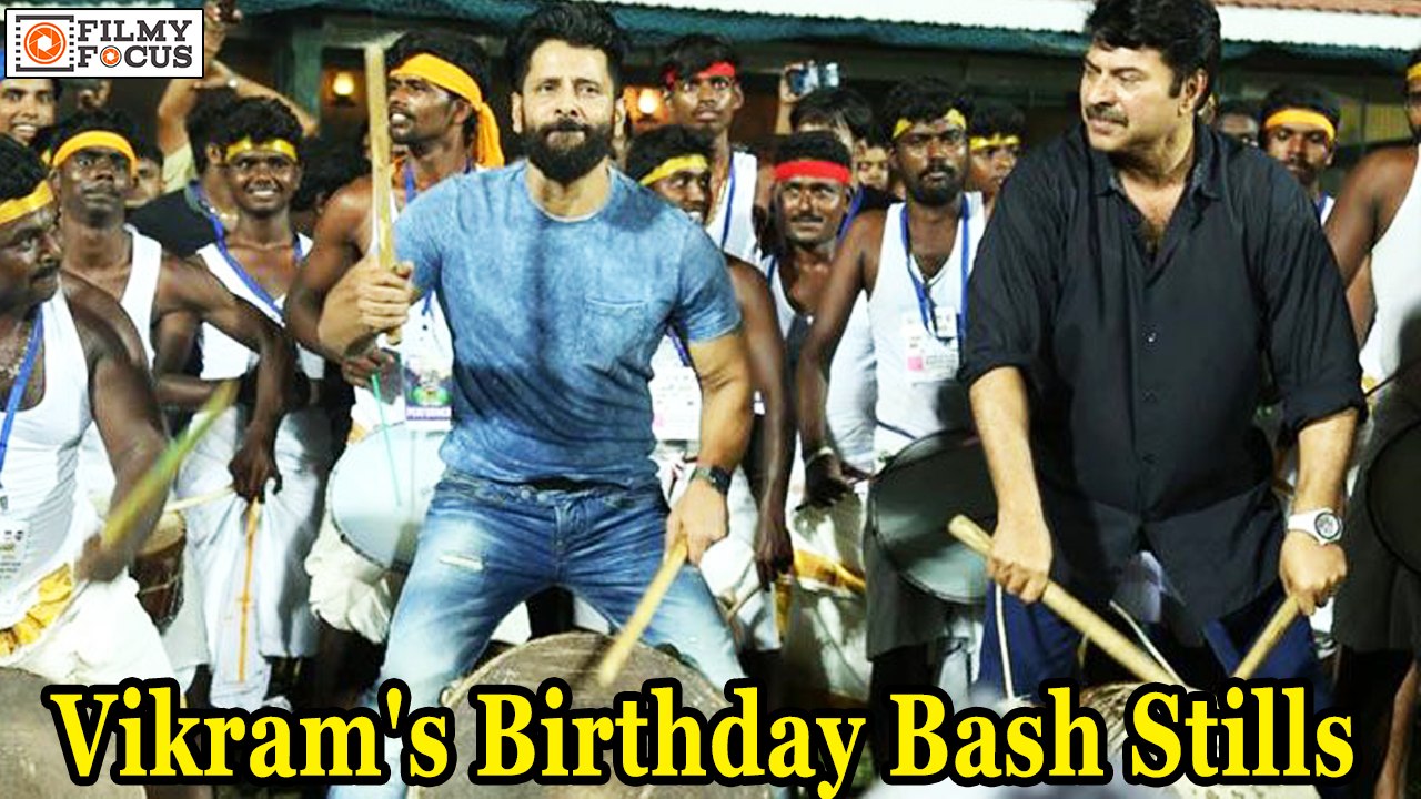 Vikram's Birthday Bash Stills - Mammootty, Vishal, Shriya Saran - Filmyfocus