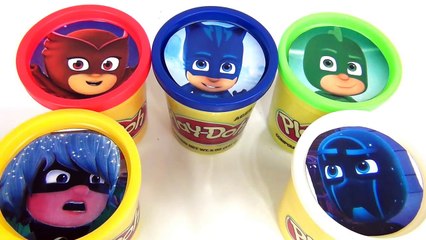 Скачать видео: Learn Colors PJ MASKS Disney Jr. Owlette, Catboy, Gekko, Romeo Playdoh Toy Surprises / TUYC